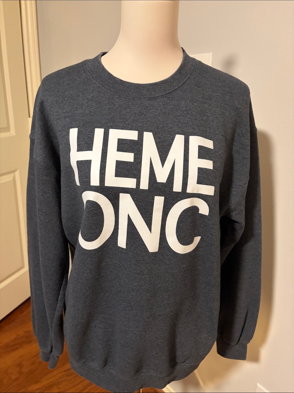 Gildan Women’s HemeOnc Dark Gray Crewneck Sweatshirt